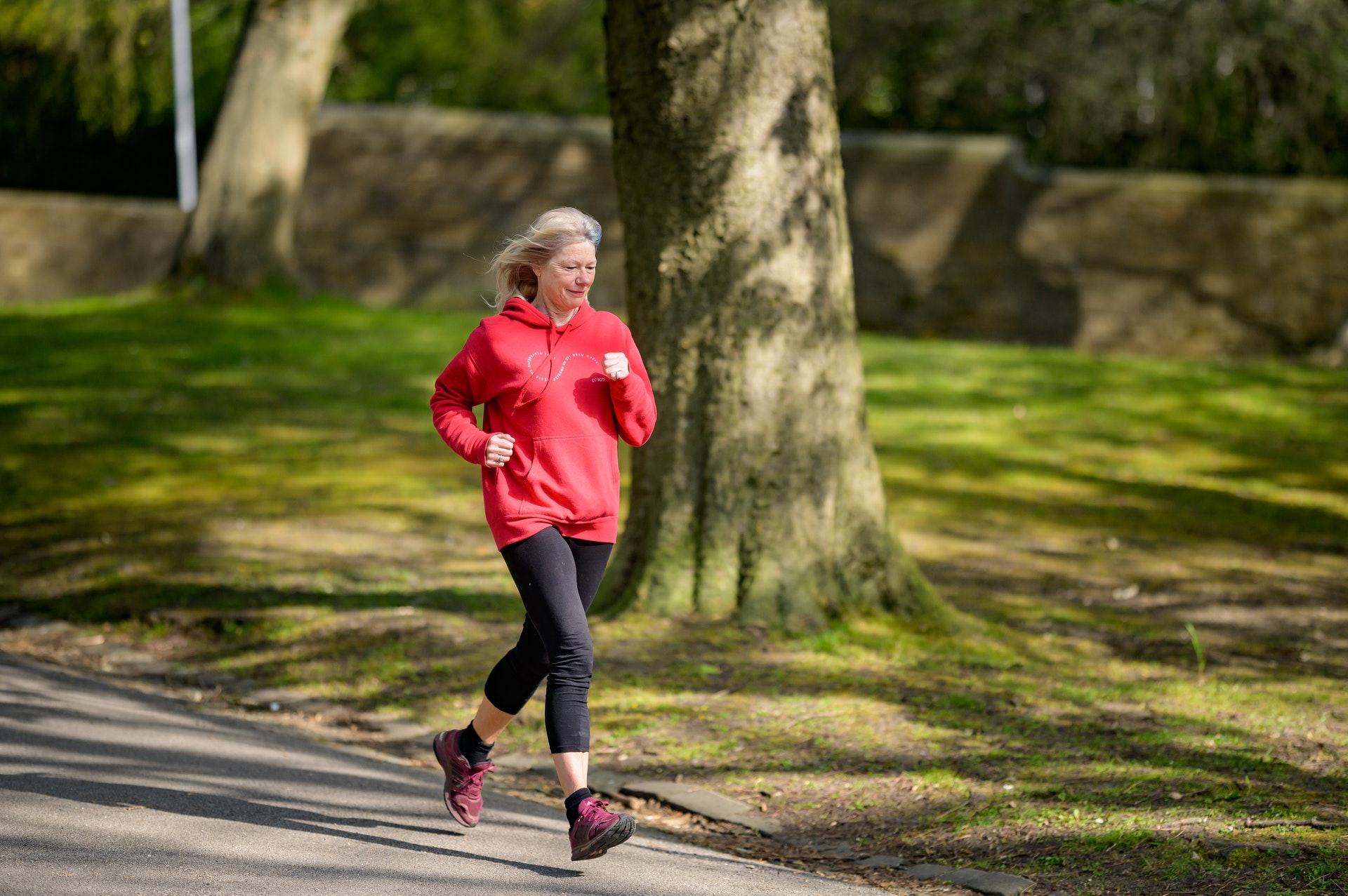 older lady jogging