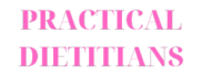 Practical Dietitians logo all caps pink letters